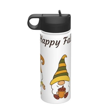 

Goofa Happy Fall for Insulated Kettle 18oz Water Bottle Insulated Tumbler with Handle & Flip Straw - Fits in Cup Holder Leak Resistant Tumbler