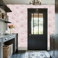 thumbnail image 3 of Boho Peel and Stick Wallpaper Delicate Pink Floral Fine Line Art Textured Details Wall Mural 17.7in x 9.8ft Self Adhesive Removable Wall Paper Renter Friendly Wallpaper for Nursery Bedroom Cabinets, 3 of 8