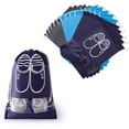thumbnail image 1 of Bolsa para zapatos de 15 piezas, fundas transpirables de tela no tejida con cordón, ventana transparente, a prueba de polvo, compatible con viajes y almacenamiento en casa., 1 of 5