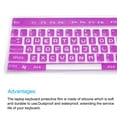 thumbnail image 4 of Funda de Teclado de PC Silicona Teclado de Escritorio 17.3"x5.3" Morado 3Pcs, 4 of 5