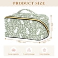 thumbnail image 4 of FORMRS Makeup Bag Travel Cosmetic Organizer for Women Fold Flat Zipper Pouch with Handle, Green Floral Cat Pattern, 4 of 8