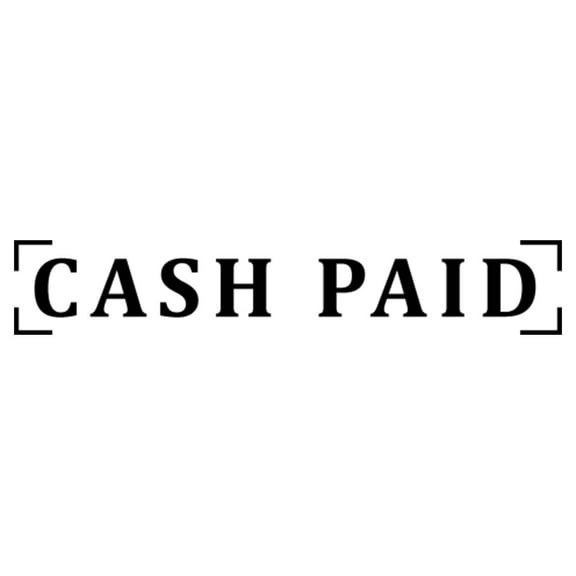 Printtoo Cash Paid Self Inking Rubber Stamp Pre-Inked Office Stamp- Home Office Business Stationery, Black- 42 x 9 mm