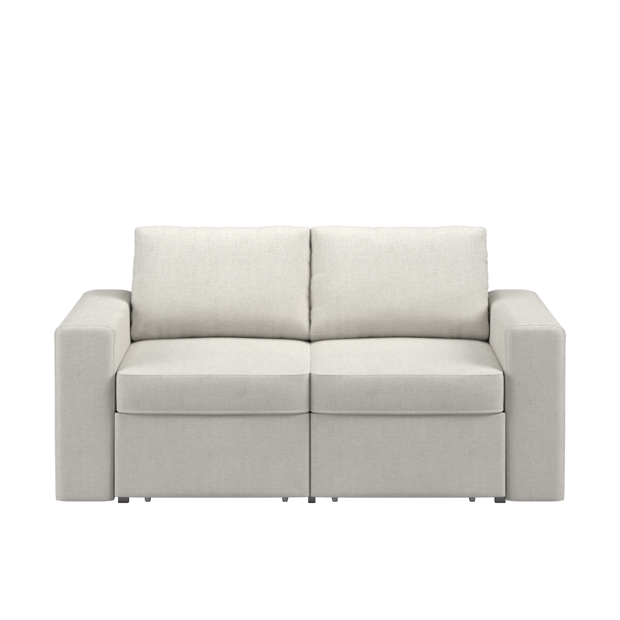 Weston Home Glen Park Upholstered Loveseat with 2 Hidden Metal Wire Storage Drawers, Ivory