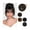Dark Brown, variant on Human Hair Bun Extension Elastic Messy Fluffy Chignon Donut Updo Hair Pieces Ponytail Extensions