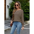 thumbnail image 4 of Long Sleeve Tops for Women 2024 Fashion T Shirts for Women Crewneck Casual Loose Shirts Basic Tee, 4 of 7