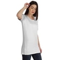 thumbnail image 2 of Inkmeso Plain Basic Tshirt Long Length Tee Short Sleeve Workout Top For Women, 2 of 9