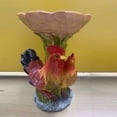 thumbnail image 2 of Dos estatua en forma de gallo estatua de pájaro de baños de pájaro estilo natural color vivo fácil moverse sólido birdfeeder para sala de jardín al aire libre Yuarrent HA012399-00B, 2 of 7