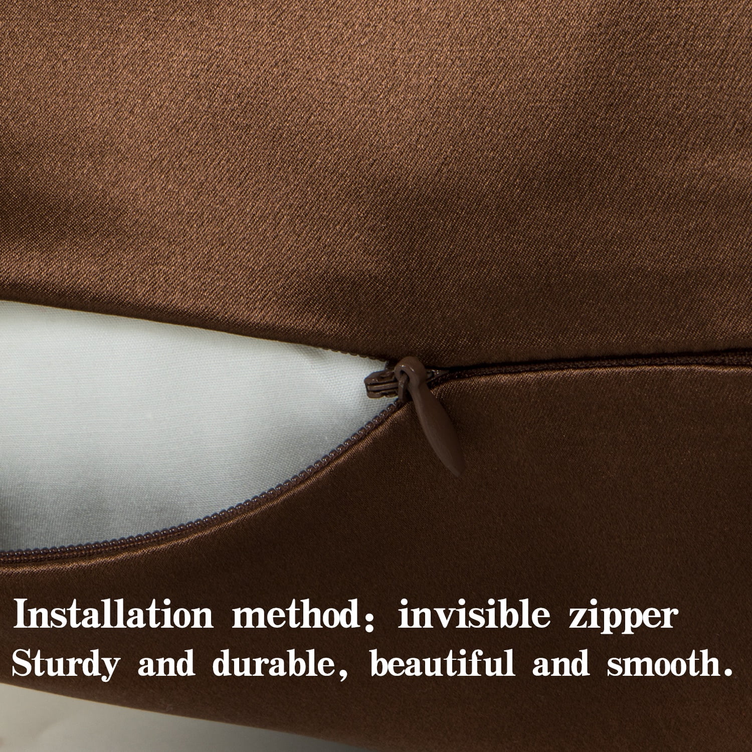 Lorviah 100% Mulberry Silk Pillowcase for Skin and Hair, Queen Size 20"x30", 1 Pack, Brown