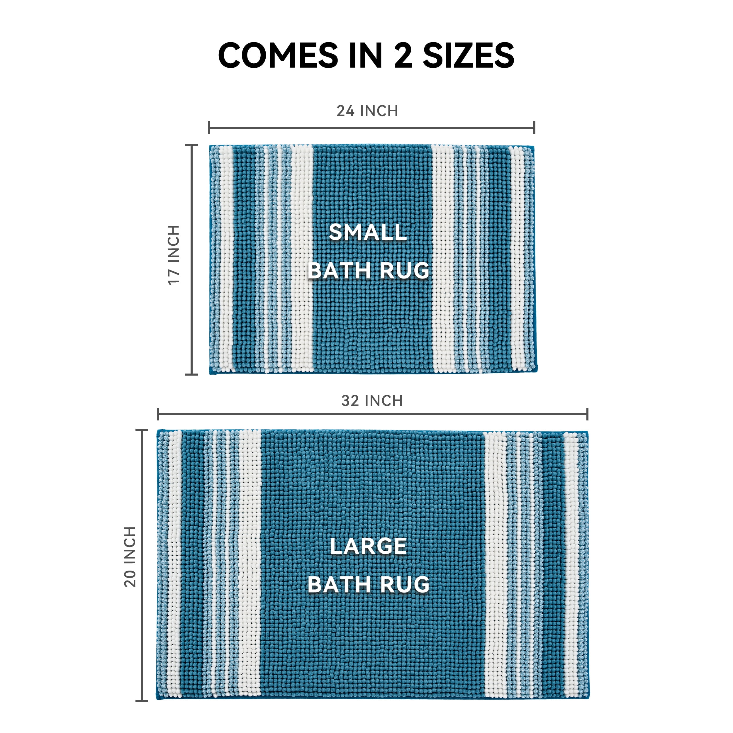 Mainstays Performance Foam Noodle Bath Rug, 17" x 24", Aqua