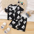 thumbnail image 2 of Otqutp Summer Outfits Boys Girls Short Sleeve Cartoon Prints Tops Button-Up Sleep Shirt Shorts Sleepwear Pajamas Set Clothes, 2 of 8