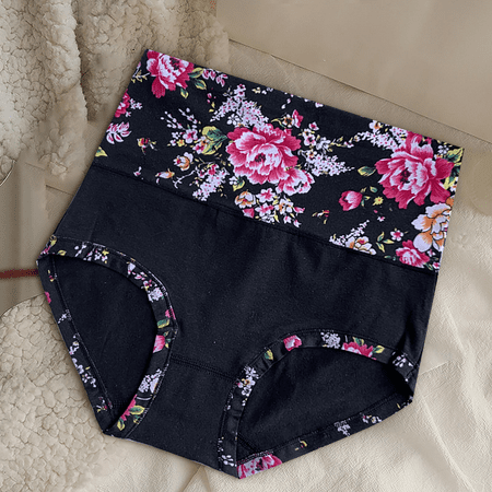 Fulorrnie Underwear for Women Plus Size Briefs High Waisted Comfort Panty Cute Elastic Waist Flat Seams Breathable Panties  Black  One Size