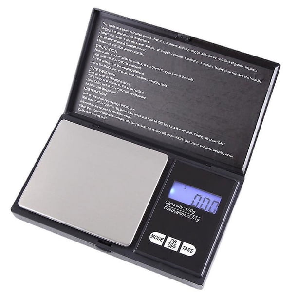 Báscula De Precisión, Báscula De Cocina De 100 G X 0,01 G, Báscula Inteligente Con 7 Unidades. Báscula de bolsillo con pantalla LCD, pequeña escala para polvo, joyería, oro, objetos preciosos
