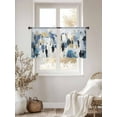 thumbnail image 3 of Abstract Color Block Sheer Curtains 54 Inches Long 2 Panels Blue Gold Impressionist Painting Art Light Filtering Semi Sheer Window Curtains Drapes for Bedroom Living Room 52"x54", 3 of 7
