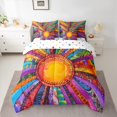 thumbnail image 2 of Manfei Colorful Geometric Stripe 7-Piece Bedding Comforter Set,Vintage Bohemain Line King Bedding Sets,Boho Exotic Style Bed Sheets For Men Women,Ultra Soft Home Decor Reversible, 2 of 8