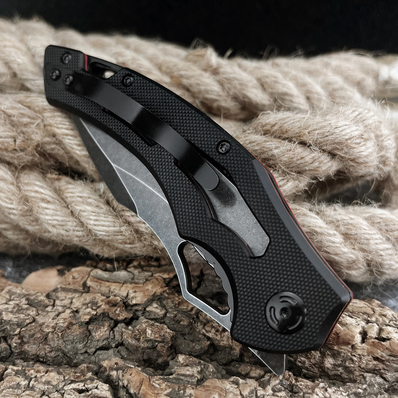 EDC Folding Outdoor Knife, 8Cr13MoV Blade, 420 Steel Handle, Portable Multi-Function Utility Knife