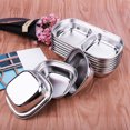 thumbnail image 2 of KAKOWELY 3pcs Stainless Steel Dip Dish Practical Hot Pot Dipping Bowl Dish Sub-Grid Seasoning Dish Saucer Condiment Plate,8.19"X3.19"X1.57", 2 of 5