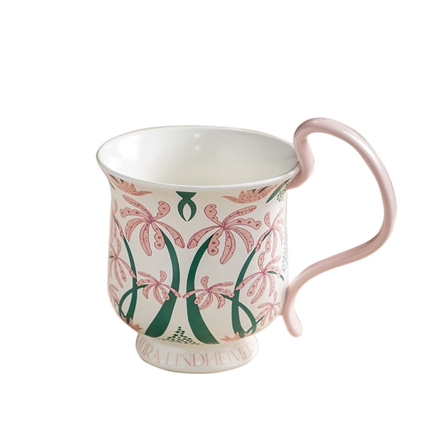 Regalos para el Trabajo Desde el Hogar Vintage Floral Cerámica Taza de Café 350Ml Tazas de Café Cerámica Regalo Taza para el Desayuno en el Hogar