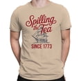 thumbnail image 2 of Smartprints Spilling the Tea Since 1773 Design Men's T-shirt, Natural, L, 2 of 3