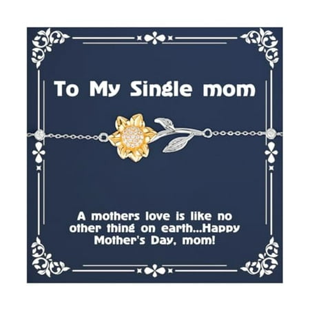 Beautiful Single mom Gifts, A mothers love is like no,!, Single mom Sunflower Bracelet From Son Daughter, Gifts For Mother, Gifts for single mom, Fun gifts for single mom, Unique gifts for single