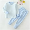 thumbnail image 2 of Kaemgyyd Toddler Boys Girls Pajama Set 2-10 Years Children Sleepwear Stripe Long Sleeve Tops and Pjs Bottom 2 Piece Set Outfit, 2 of 3