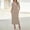 *Khaki, variant on Women's 2-Piece Set,Button Striped Top and High Waisted Maxi Skirt with Side Slit ,Casual Lounge Suit Pink,Women's Plus M
