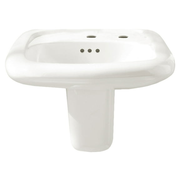 American Standard Murro Wall Hung Bathroom Sink with Overflow and Center Hole Only in White