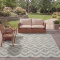 thumbnail image 3 of SAFAVIEH Courtyard Clark Chevron Indoor/Outdoor Area Rug, Grey/Blue, 6'7" x 9'6", 3 of 9