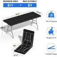 thumbnail image 2 of 2 Pack Foldable Table 6ft, Plastic Folding Table, Portable Heavy Duty Dining Tables with Lock Function & Carrying Handle, Outdoor Indoor Foldable Tables for Camping Party Picnic, Black, 2 of 17