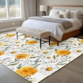 thumbnail image 4 of Spring Daisy Area Rugs 8'x10', Washable Small Throw Rugs for Living Room Patio, Country Watercolor Yellow White Floral Leaf Indoor Outdoor Rug Non-Slip Low Pile Carpet Runner Reversible Floor Mats, 4 of 8