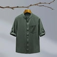 thumbnail image 2 of Ashirexll Summer Shirts for Men, Button up Shirt Men, Plus Size Comfortable Short Sleeve Standing Collar Casual Summer Shirts for Daily Wear, 2 of 4