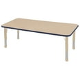 thumbnail image 1 of ECR4Kids 30in x 60in Rectangle Everyday T-Mold Adjustable Activity Table Maple/Navy/Sand - Chunky Leg, 1 of 2