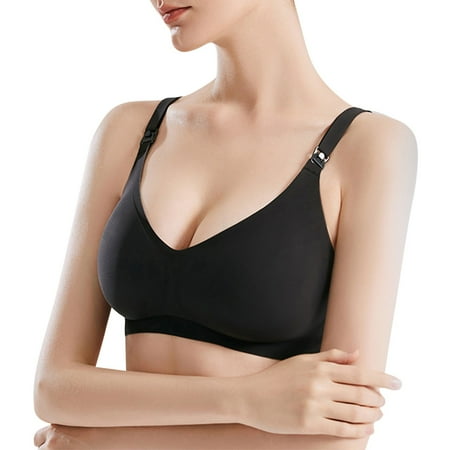 Blphud Woman Lingerie Clearance Woman s Bra Women Plain Color Striped Adjustable Strap High Elasticity Maternity Nursing Underwear Bra Women s Sexy Breathable Bra Black 36