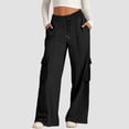thumbnail image 3 of JJHGVB Wide Leg Sweatpants Drawstring Pants Women Thin Sweatpants Women Comfortable Pants for Women Trouser Pants Trousers Pants for Women Pantalones Mujer Black M, 3 of 7