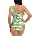 thumbnail image 5 of Picia Lemon Pattern Women's One Piece Swimsuits,One Shoulder Swimwear Asymmetric ,Ruffle Monokinis Bathing Suits,High Waisted Flattering Bathing Suits-Medium, 5 of 8