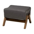 thumbnail image 2 of Baxton Studio Hanson Mid-Century Modern Dark Grey Fabric and Walnut Brown Finished Wood Ottoman, 2 of 6