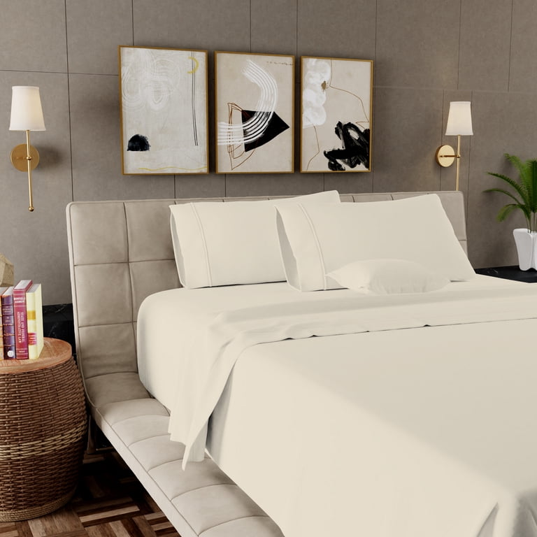 Aireolux 800 Thread Count Supima Cotton Full Sheet Set, Ivory photo 4