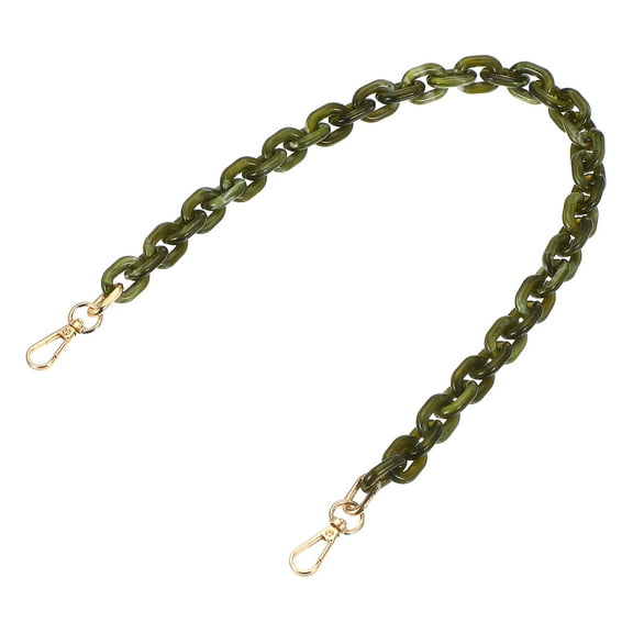 Uxcell 24 Inch Acrylic Purse Strap Acrylic Chain Purse Strap Replacement Luxury Handbag Chain Handle Straps Dark Green/White