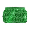 thumbnail image 2 of Kdxio Shiny round green sequins for Double Compartment Pen Case Oxford Organizer with Zipper Pockets for Students Artists, 2 of 7