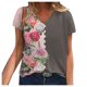 thumbnail image 1 of Blusa de manga corta estampada con cuello en V para mujer a la moda, camisetas de verano Pompotops  hkajfhjk461710, 1 of 4