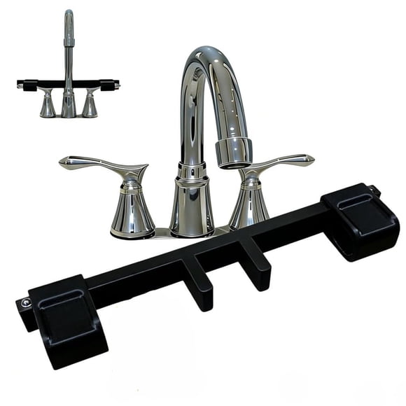 EGNMCR Tools&Home Improvement Double Sink Faucet Handle Lock Kitchen And Bathroom Plug With Central Pipe Fixed Lock of tap