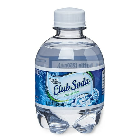 Great Value Low Sodium Club Soda, 8.5 fl oz, 6 count