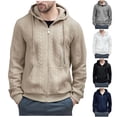 thumbnail image 4 of OHMZYZO Full Zip Hoodies for Men Fall Casual Jacquard Texture Long Sleeve Hooded Jacket Gym Workout Athletic Warm Coats, 4 of 4
