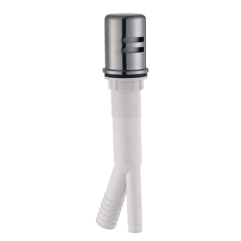 Design House Dishwasher Air Gap Kit with Skirted Sink Overflow Cover, Satin Nickel
