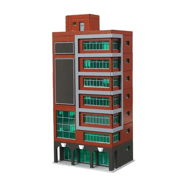 Maqueta de edificio moderno a escala 1:150, adorno de fácil montaje, escenografía arquitectónica. Rojo