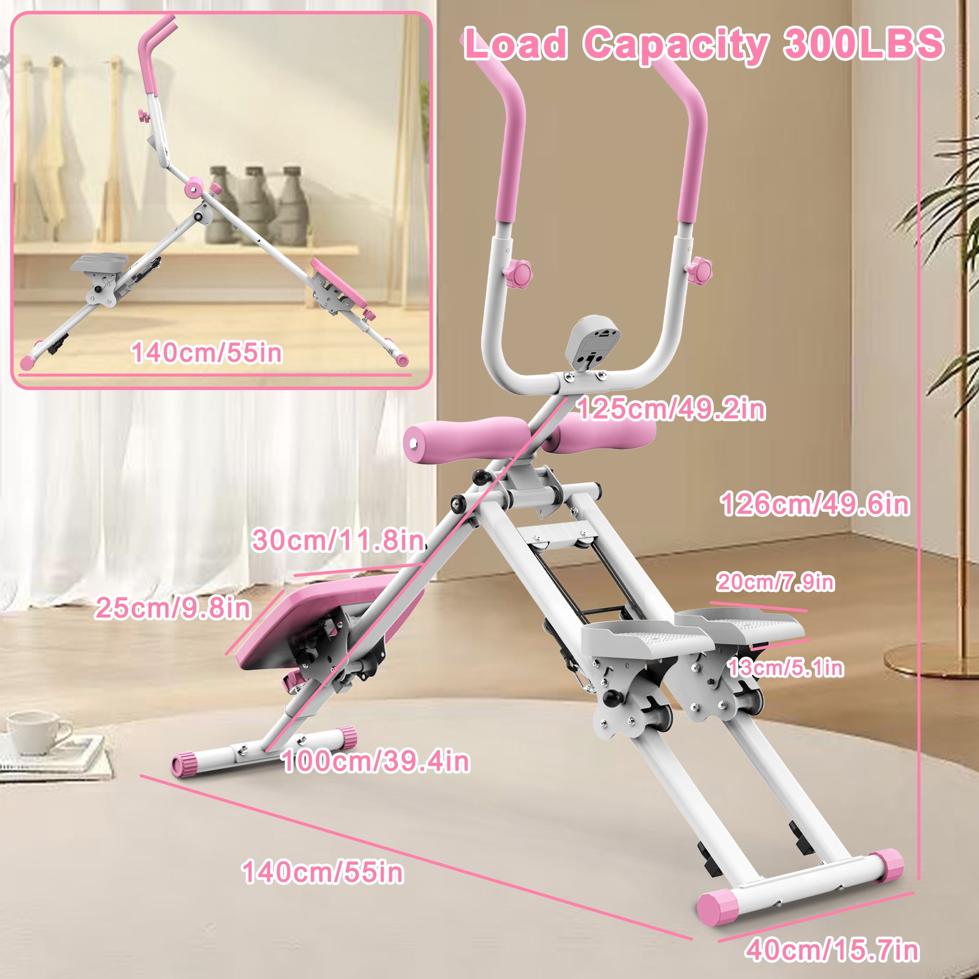 2-In-1 Stair Stepper And AB Workout Machine, Pink