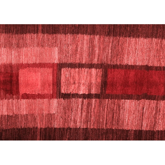 Ahgly Company Indoor Rectangle Abstract Red Contemporary Area Rugs, 7' x 10'