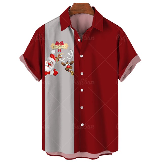 Camisa hawaiana de manga corta para hombre y mujer, ropa de Navidad, Tops con gráfico 3d de Papá Noel, Hip Hop, gran tamaño, verano, novedad