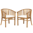 thumbnail image 5 of Tcbosik 2 Pack Outdoor Chairs with Cushions, Acacia Wood Dining Chair, Bistro Chair for Garden, Porch, Backyard, Poolside, Easy Assembly, Teak, 5 of 10