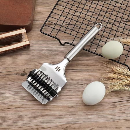 Pasta Noodle Cutter, Stainless Steel Noodle Lattice Roller, Handheld Pasta Spaghetti Maker, Dough Cutter with Comfort Handle, Kitchen Cooking Tools