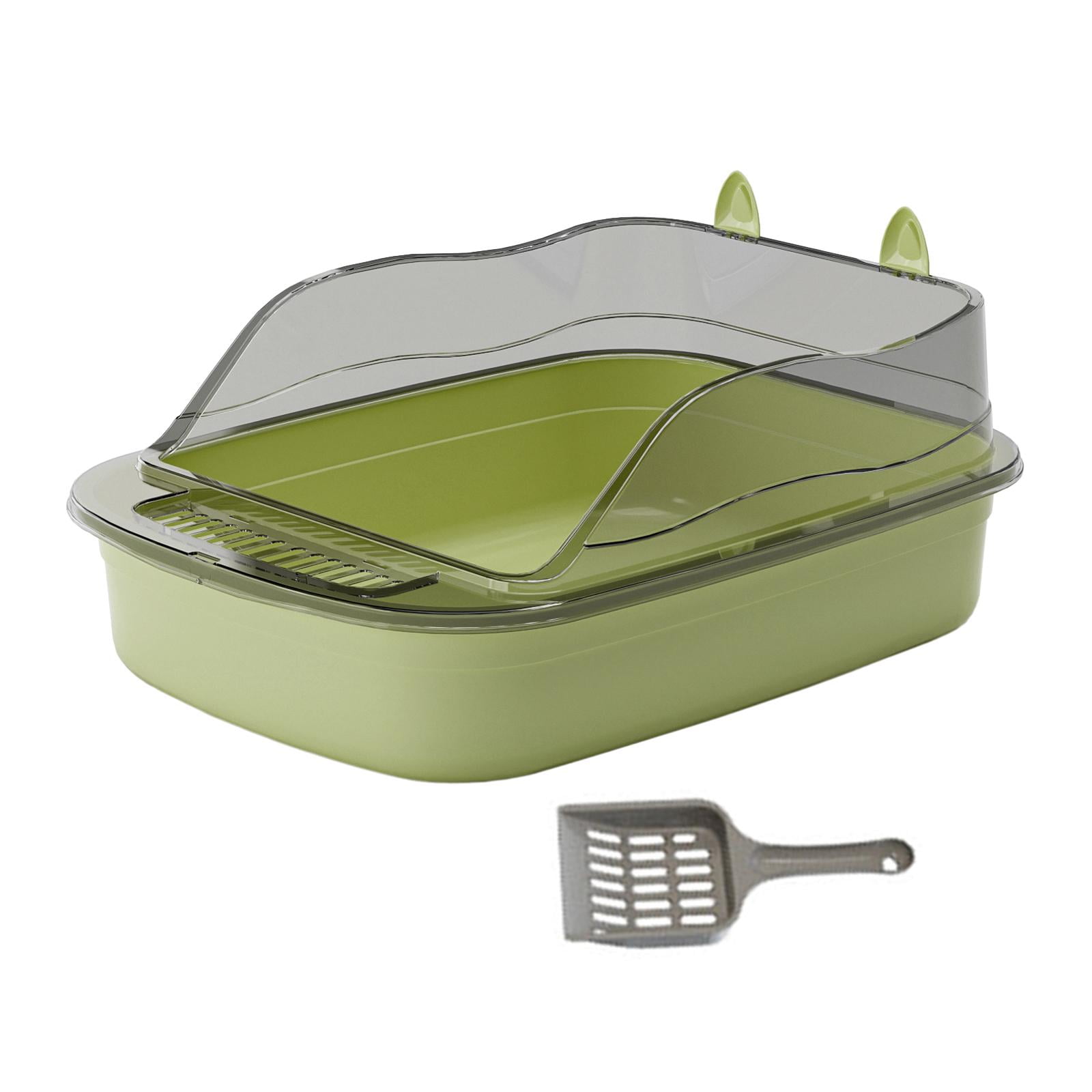 FITYLE Cat Litter s Toilet Anti Splashing 50x34x18cm Cat Sand Box with High Side Cat Sand Basin Large Bedpan Kitty Litter Pan green